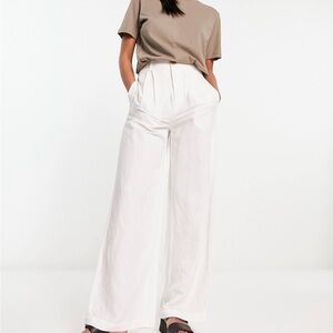 & Other Stories White Wide Leg Pants Size EUR 38